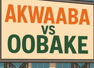Akwaaba vs Oobake: The Shocking Kotoka Airport Ghana Debate Over a Welcome Akwaaba vs Oobake satire billboard and Once Upon a Time in Ghana book cover promotion