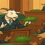 Parliament of Goats debating grass in the Republic of Uncommon Sense