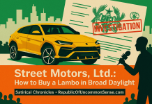 Street Motors, Ltd.: How to Buy a Lambo in Broad Daylight Shatta Wale Lamborghini Ghana satire satire feature image