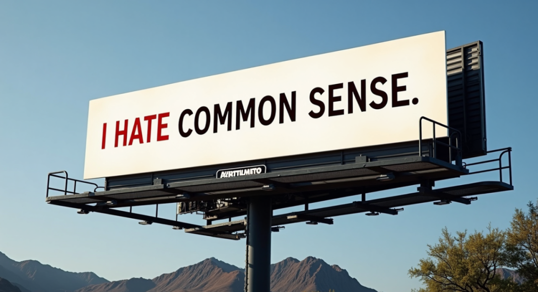 Uncommon Sense in Ghana satire billboard about common sense