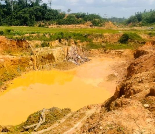 The Galamsey War: New Government, Same Brown River Ghana galamsey fight showing polluted river from illegal mining