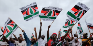 NDC Foot Soldiers and the Antelope Problem NDC foot soldiers celebrating election victory in Ghana political rally