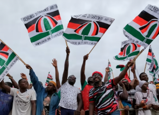 NDC Foot Soldiers and the Antelope Problem NDC foot soldiers celebrating election victory in Ghana political rally