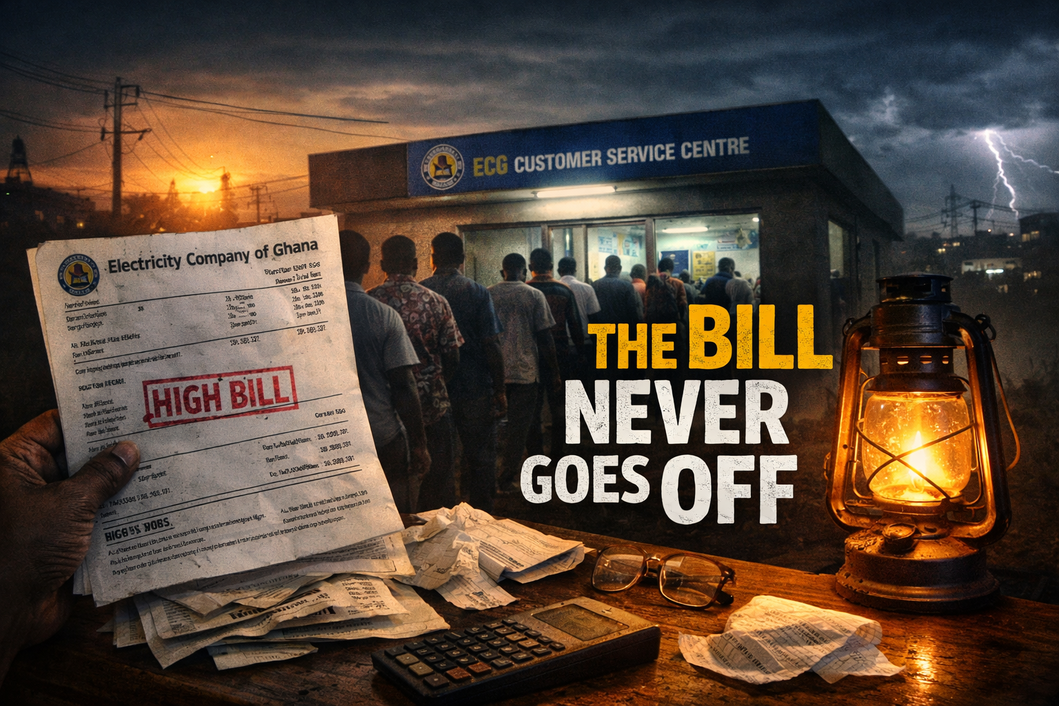 ECG estimated billing in Ghana showing persistent electricity bills despite low power use