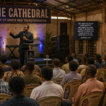 Thieves of the Cathedral: When the Warehouse Became the Cathedral Thieves of the Cathedral Episode 3 – Apostle Dr. B.K. Abotare preaching to the growing congregation inside the transformed warehouse in Adomkrom