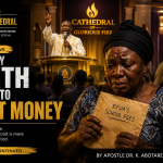 Thieves of the athedral: The Day Faith Began to Cost Money The Day Faith Began to Cost Money – Mama Grace clutches an envelope containing Efua's school fees as Apostle Dr. B.K. Abotare preaches inside the Cathedral of Glorious Fire while Kojo Mensah watches from the background.