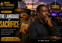 The Language of Sacrifice | Thieves of the Cathedral The Language of Sacrifice – Episode 6 of Thieves of the Cathedral, featuring Mama Grace and Kojo Mensah as the Cathedral's influence spreads through Adomkrom.
